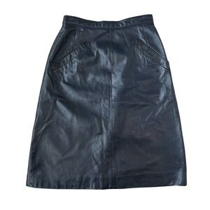 RELY Paris Vintage Black Leather Skirt Size 0
